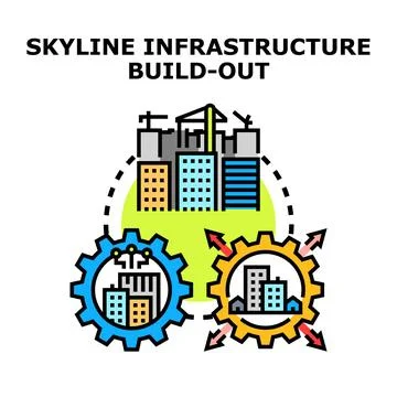 City skyline infrastructure building development vector concept 库存插图