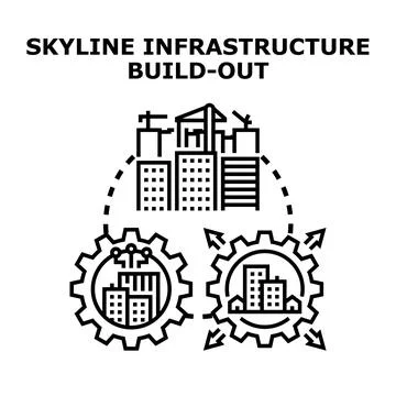 City skyline infrastructure building development vector concept Stock Illustration