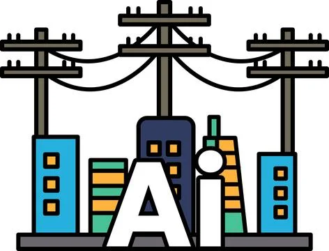 A city skyline with a large A in the middle Ilustración de archivo