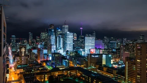 City Skyline Lights Stock Footage 88962045