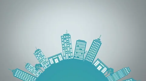 City SkyLine Loop animation for presentation and videos Stock Footage 42493224