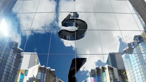 City Skyline Reflection with Cloud Countdown Timelapse Background Stock Footage 317485336