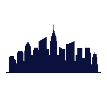 City skyline silhouette vector template Ilustración de archivo