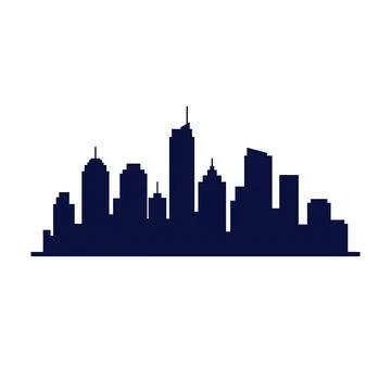City skyline silhouette vector template Ilustración de archivo