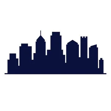 City skyline silhouette vector template Ilustración de archivo