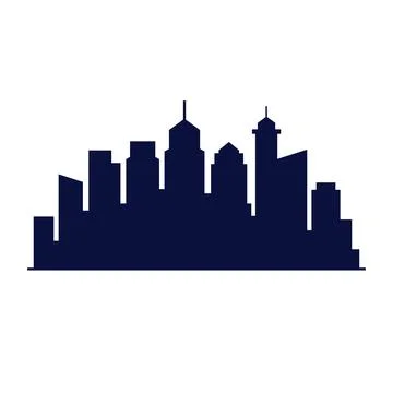 City skyline silhouette vector template Ilustración de archivo