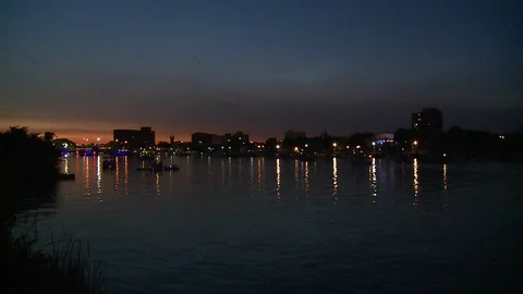 City Skyline at Sunset Stock Footage 115272069