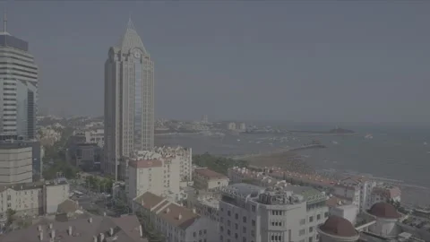 City skyline time-lapse shot in Qingdao, China, on June 8, 2026 Stock Footage 336799042