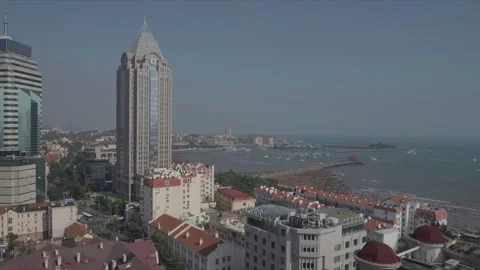 City skyline time-lapse shot in Qingdao, China, on June 8, 2026 Stock Footage 336799121