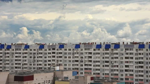 City Skyline with white clouds in a time lapse sequence Stock Footage 246662065