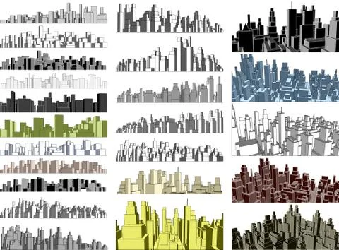 City skylines Stock-Illustration