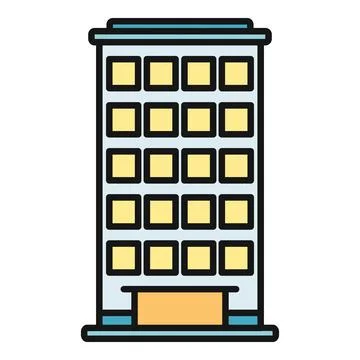 City skyscraper building icon representing urban architecture Stock Illustration