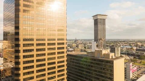City Skyscraper Sunset Timelapse Stockbeeldmateriaal 57247044