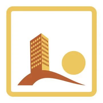 City skyscraper sunset vector Stock Illustration