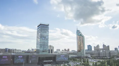 City skyscraper timelapse of ASTANA Stock Footage 59555518