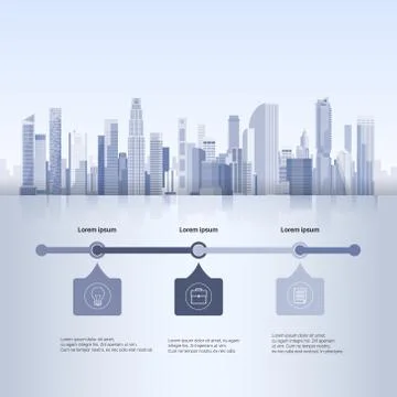 City Skyscraper View Cityscape Background Skyline Silhouette with Copy Space Ilustración de archivo