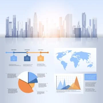 City Skyscraper View Cityscape Background Skyline Silhouette with Copy Space Ilustración de archivo