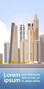 City Skyscraper View Cityscape Background Skyline with Copy Space Ilustración de archivo