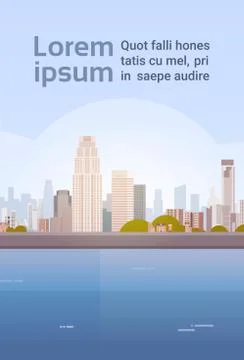 City Skyscraper View Cityscape Background Skyline with Copy Space Ilustración de archivo