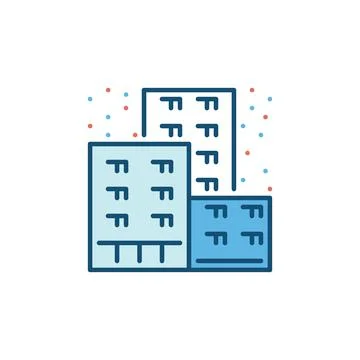 City Smog or Dust Pollution vector concept colored icon Stock Illustration