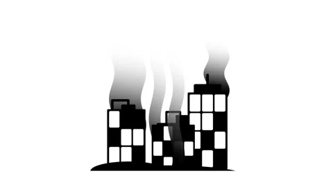 City in Smoke Stock Footage 335672298