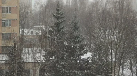 City Snow Stock Footage 33793252