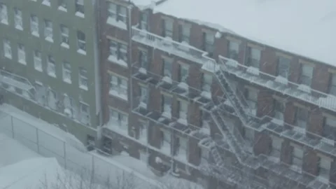 City Snow Storm Stock Footage 345447310
