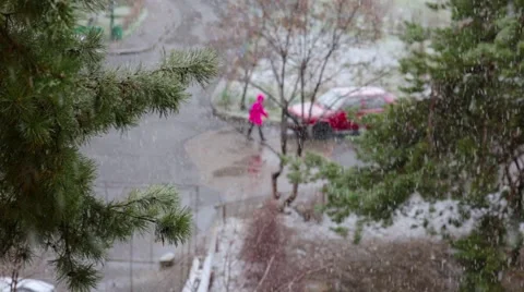 The City is Snowing Stock Footage 58209917