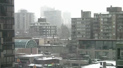 City Snowing, Mild Stock Footage 10683963