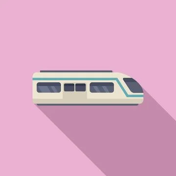 City speed train icon flat vector. Express transport Stock Illustration