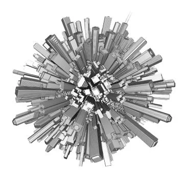 City Sphere Globe 3D Stock Illustration