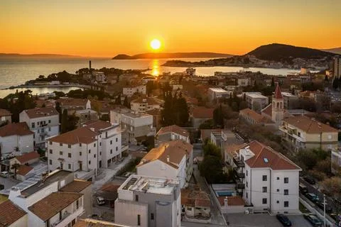 City of Split at Sunset 스톡 사진