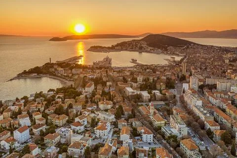 City of Split at Sunset 스톡 사진
