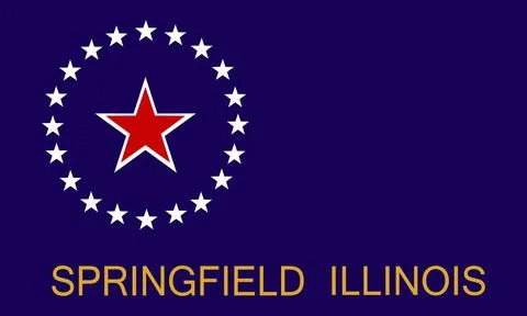 City Springfield flag vector illustration isolated on background. Stock Illustration
