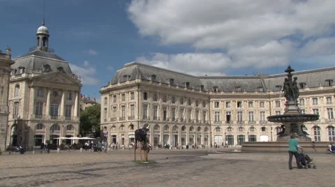 City square in Bordeaux Stock Footage 5164452