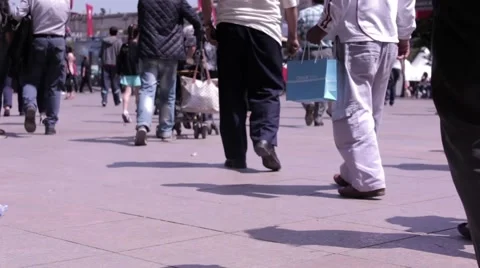 City Square Crowd Stock Footage 51529528