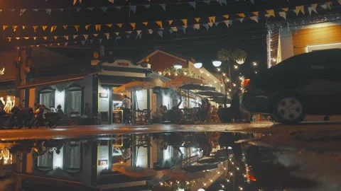 City square at night Stock Footage 150496786