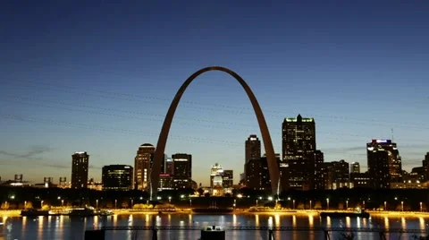 City of St. Louis Skyline, Missouri, USA Stock Footage
