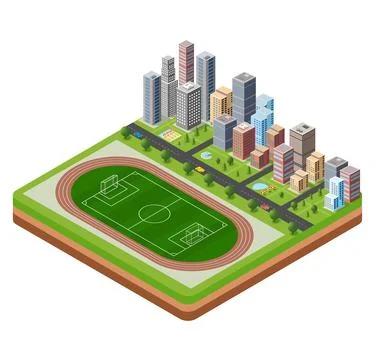 City stadium Stock Illustration