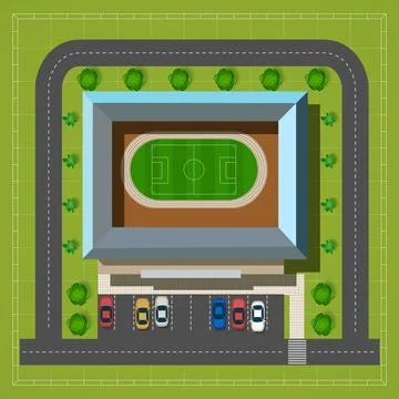 City stadium top view Stock Illustration