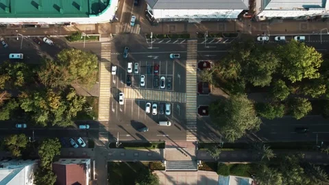 The city of Stavropol. Parking at the intersection Stock Footage 165156751