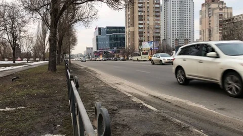 City stream of car Stockbeeldmateriaal 87716149