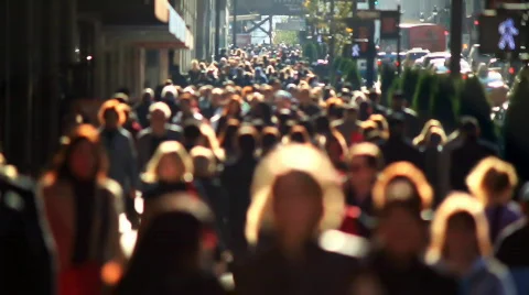 City Street Crowd Stock Footage