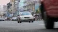 City street at daytime, cars drive slow, speed limit restriction HD Footage