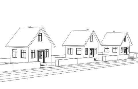 City street development vector sketch llustration Ilustración de archivo