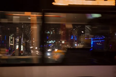 City street intersection at nighttime Stock Footage 72621493