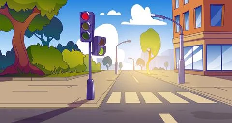 City street intersection with sidewalk Ilustración de archivo