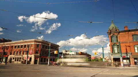 City street intersection time lapse Stock Footage 11191256