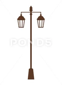 City street lantern on white background Stock Illustration