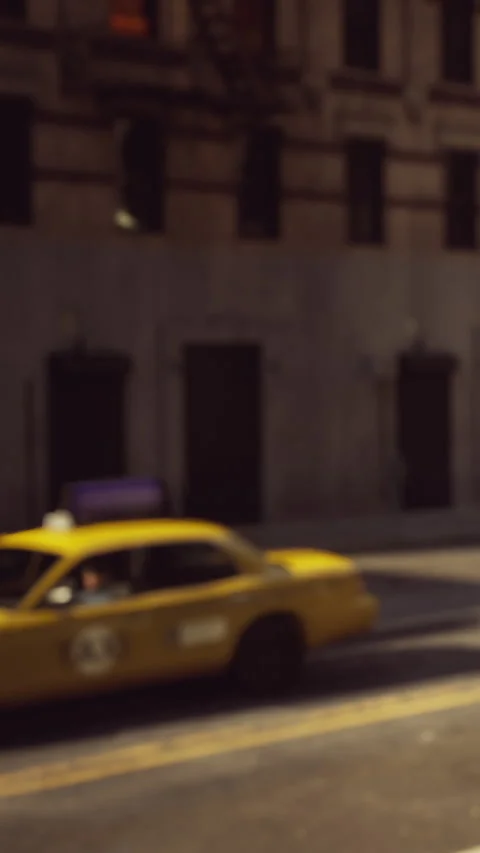 City street scene with empty sidewalks in daytime sunlight under clear sky Stock Footage 342191328